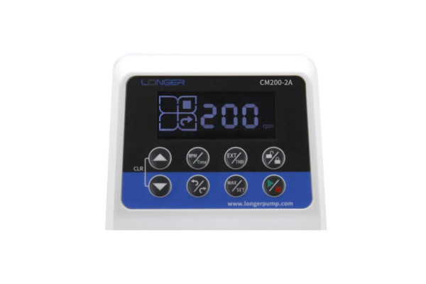 GM200-2A mini peristaltic pump with LCD display and 0–200 RPM speed control