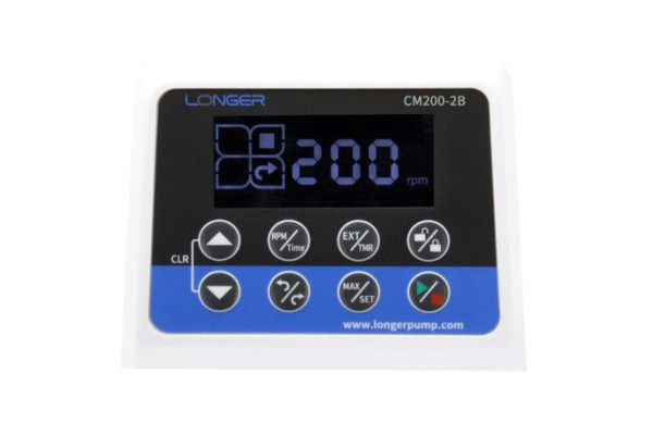 GM200-2B Mini Peristaltic Pump – 0–200 RPM GM200-2B mini peristaltic pump with LCD display and 0–200 RPM speed control