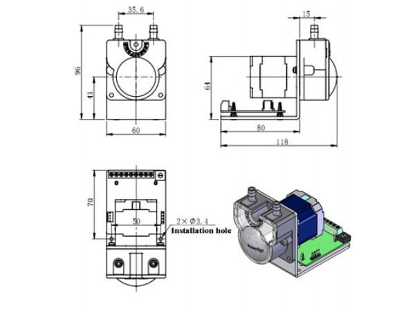 Longer OEM Peristaltic pump T100-JY15-12 Series