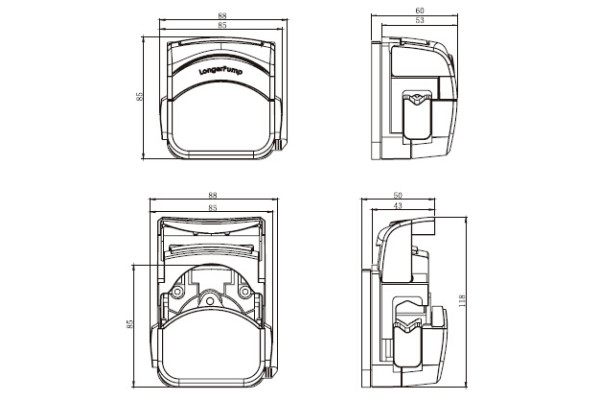 LONGER Peristaltic Pump Head FG25-13 Medium Flow Rate ≤1930 mL/min