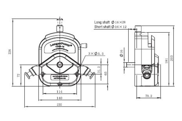 LONGER Peristaltic Pump Head YZ35-13 ≤5500 mL/min LONGER Peristaltic Pump Head YZ35-13 ≤5500 mL/min